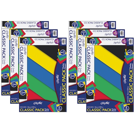 Ucreate Poster Board, 5 Assorted Primary Colors, 14x22in, PK30 P5445